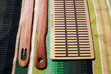 double hole heddle full kit with shuttle and sword - Harvest Looms backstrap weaving supplies for band weaving rigid heddle looms